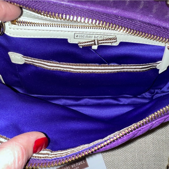 💜 RARE Henri Bendel Purple Quilted Leather Studded Evening Crossbody – Like New! - Picture 11 of 17